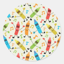 Giz Crayons Dançantes Kawaii Com Notas Musicais