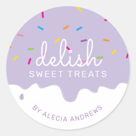 Adesivo Redondo GLACÉ DE FESTA DRIPS bolo fofo borrifar