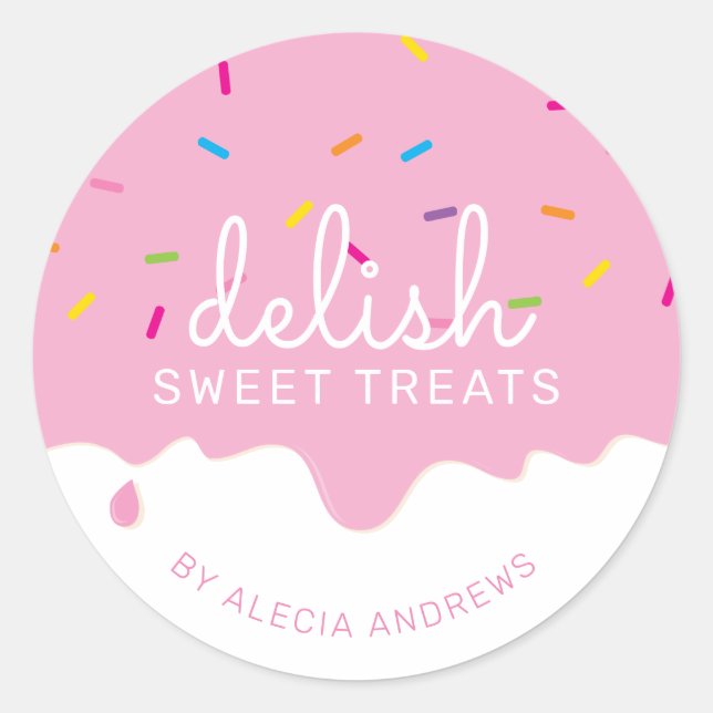 Adesivo Redondo GLACÉ DE PARTIDO DRIPS bolo fofo borrifa (Frente)