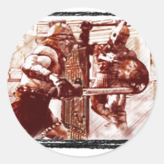 Adesivo Redondo Gladiadores em Arena