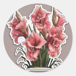 Adesivo Redondo Gladiolus Gracioso: Elegância em Cada Petal