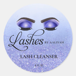 Adesivo Redondo Glam Azul, Glitter Eyelashes Lash Bath Cleanser