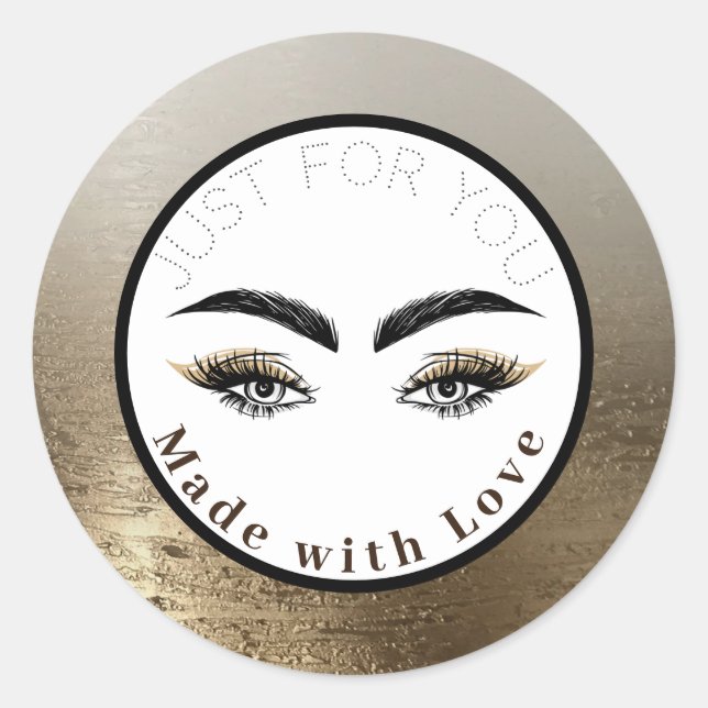 Adesivo Redondo Glam Dourado Lashes Makeeyes (Frente)