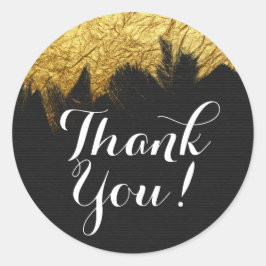 Adesivo Redondo Glam Dourado Paint em Black Modern Stylist Obrigad