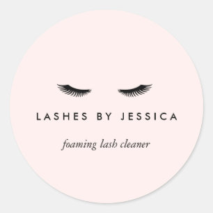 Adesivo Redondo Glam Eyelashes Rosa