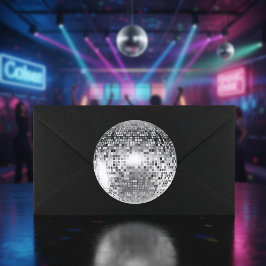 Adesivo Redondo Glamor do partido Silver Disco Ball