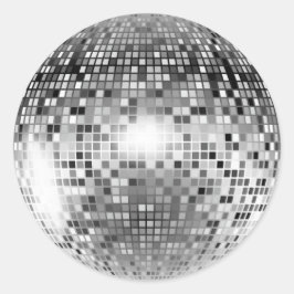 Adesivo Redondo Glamor do partido Silver Disco Ball