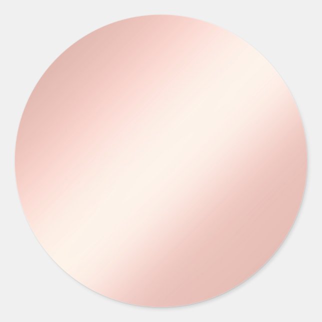 Adesivo Redondo Glamor Rosa Rosa Dourado Vazio Elegante (Frente)