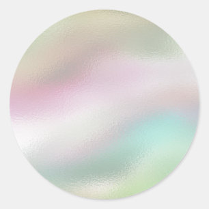 Adesivo Redondo Glamorosa pérola iridescente romântica holográf