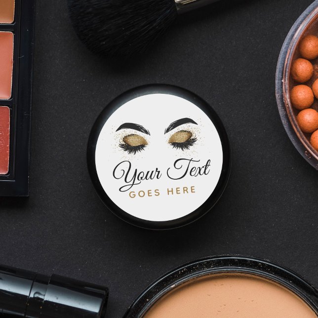 Adesivo Redondo Glamorous Dourado Olhos Lashes Makeup Artist BeauB (Criador carregado)