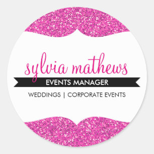 Adesivo Redondo GLAMOROUS SEAL na moda brilhando brilho rosa brilh