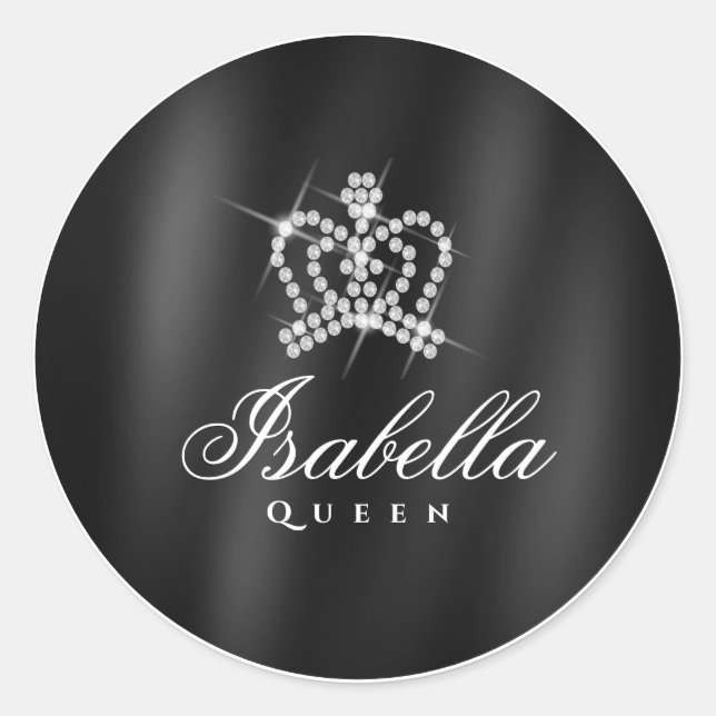 Adesivo Redondo Glamour Crown Black White (Frente)