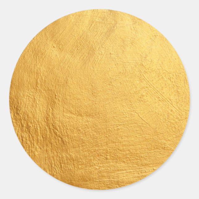 Adesivo Redondo Glamour Faux Ouro Modelo em Branco Elegante Chique (Frente)