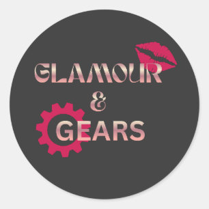 Adesivo Redondo Glamour & Gears Humor Feminino de Mecânica