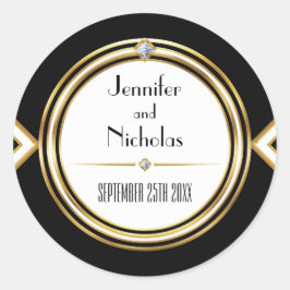 Adesivo Redondo Glamourous ArtDeco Envelope Geométrico Selo