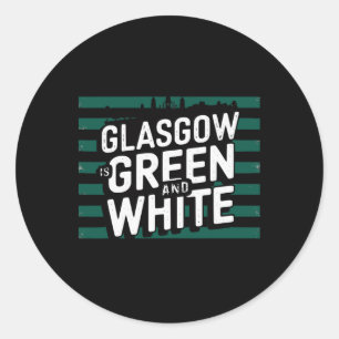 Adesivo Redondo Glasgow É Verde E Branco