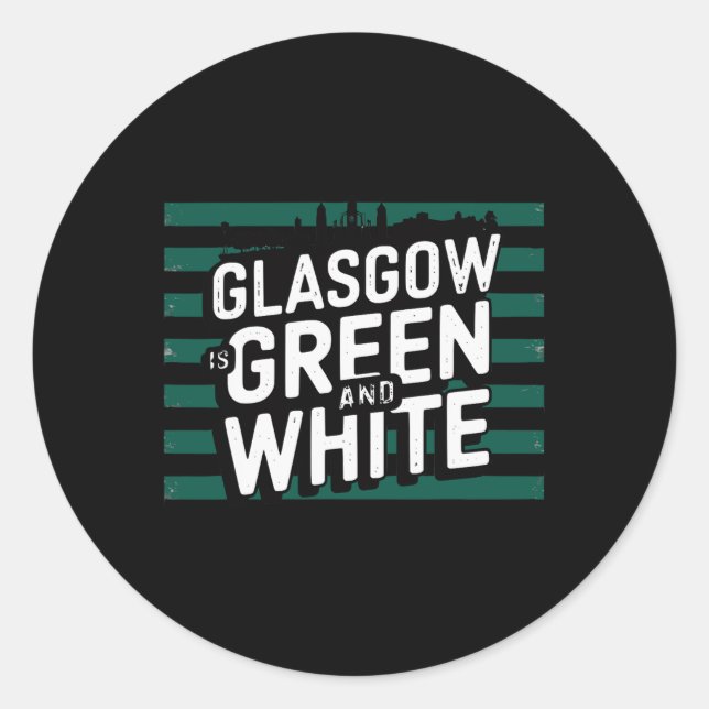 Adesivo Redondo Glasgow É Verde E Branco (Frente)