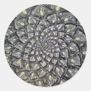 Adesivo Redondo Glass Chrysanthemum