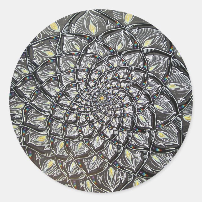 Adesivo Redondo Glass Chrysanthemum (Frente)