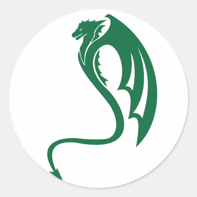 Adesivo Redondo Glaurung, o Dragão Verde (Frente)