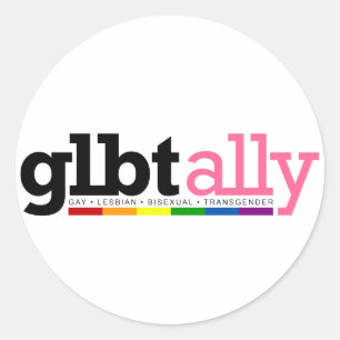 Adesivo Redondo GLBT Ally Round White Sticker