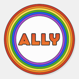 Adesivo Redondo GLBT Ally Sticker