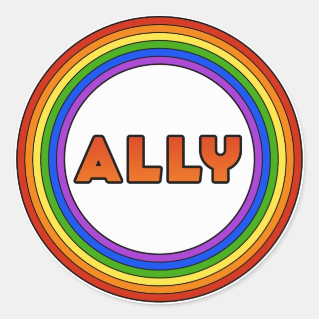Adesivo Redondo GLBT Ally Sticker (Frente)
