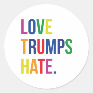Adesivo Redondo GLBT Love Trums Hate