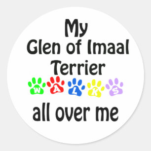 Adesivo Redondo Glen of Imaal Terrier Walks Design