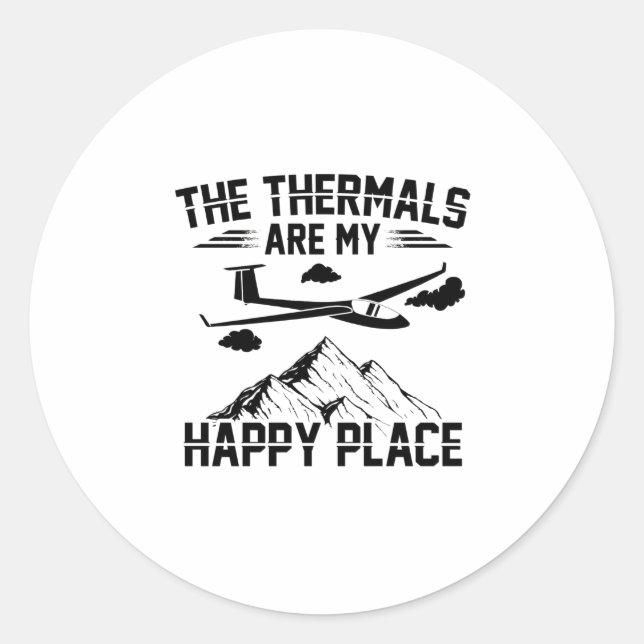 Adesivo Redondo Glider | Presentes-piloto de voo para planadores (Frente)