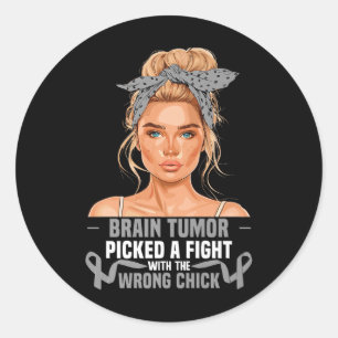 Adesivo Redondo Glioblastoma Consciência Mês Mulheres Combatem Cér
