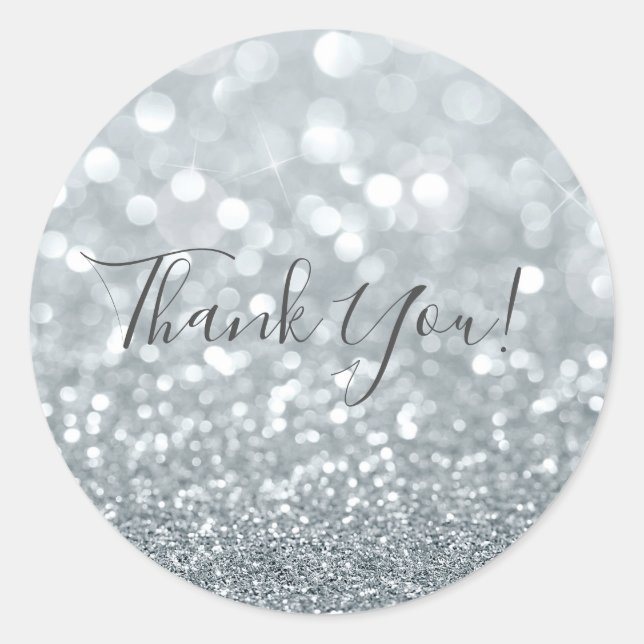 Adesivo Redondo Glitter Bokeh Glam Sweet 16 Party (Frente)