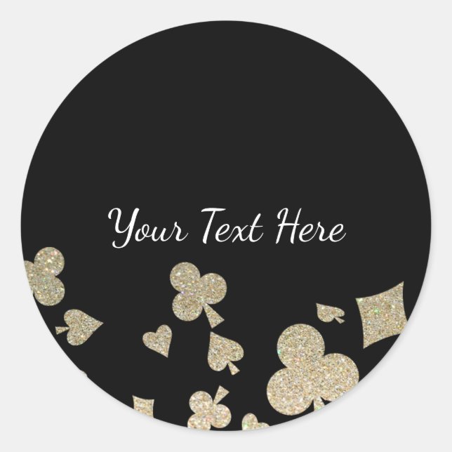 Adesivo Redondo Glitter Casino Sticker (Frente)