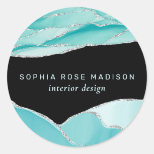 Adesivo Redondo Glitter de Prata Moderna Agitar Coloração do Tet