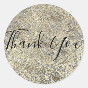 Adesivo Redondo Glitter Dourado Crackle Moderno de Glicle Chic Spa