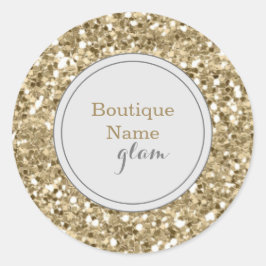 Adesivo Redondo Glitter Dourado e Silver Boutique Glam