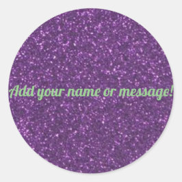 Adesivo Redondo Glitter espumante roxo personalizado