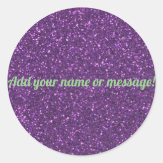 Adesivo Redondo Glitter espumante roxo personalizado