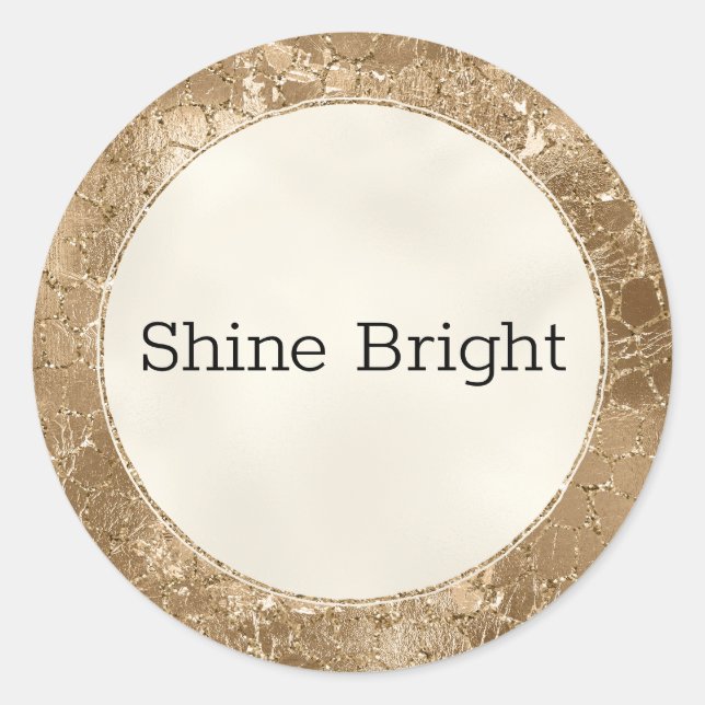 Adesivo Redondo Glitter Glitz Giraffe Impressão (Frente)