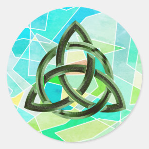 Adesivo Redondo Glitter metálico geométrico do nó cinético