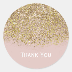 Adesivo Redondo Glitter Modern Trenden Gliam - Pink & Dourado