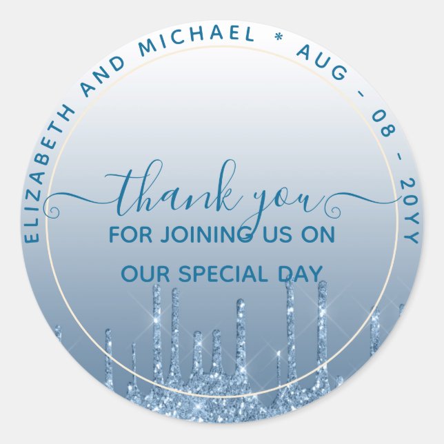 Adesivo Redondo Glitter Olhe Obrigado FAVOR DÊ QUALQUER EVENTO (Frente)