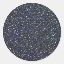 Adesivo Redondo Glitter preto chic Sparkle