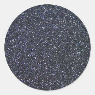 Adesivo Redondo Glitter preto chic Sparkle