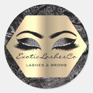 Adesivo Redondo Glitter preto Dourado de maquilhagem trava traços