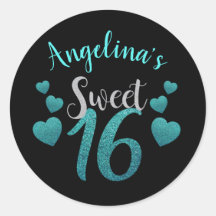 Glitter Preto e Teal Personalizado 16