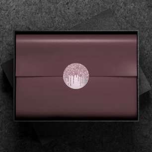 Adesivo Redondo Glitter Rosa Girly Máquina Metálica