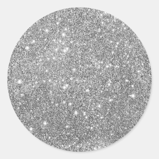 Adesivo Redondo Glitter Silver Elegante (Frente)