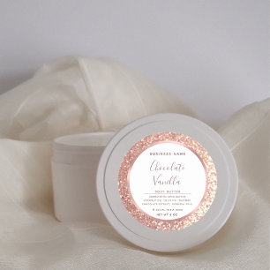 Adesivo Redondo Glitter typography circle foil rose gold frame