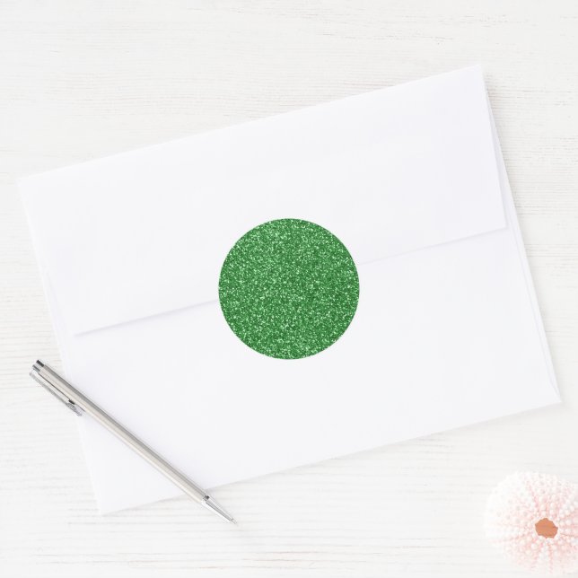 Adesivo Redondo Glitter Verde (Envelope)